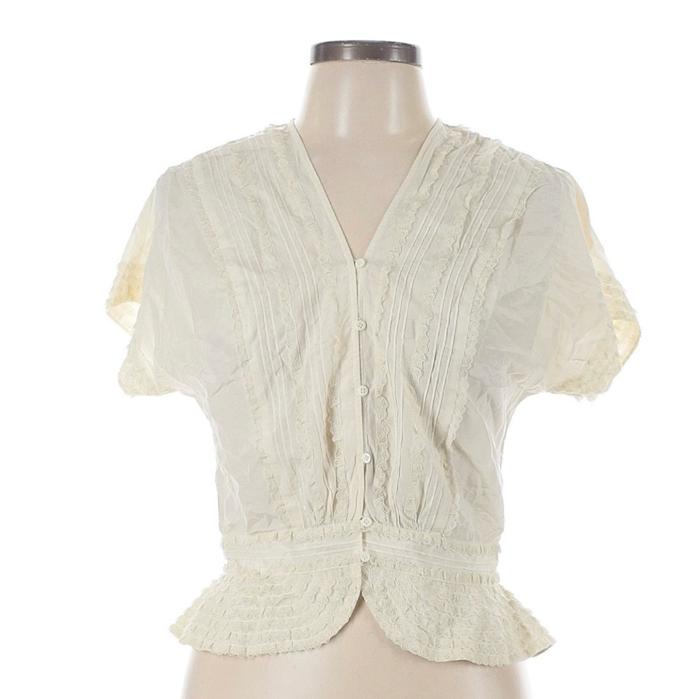 Elegant Calvin Klein Cream Lace Women's Blouse